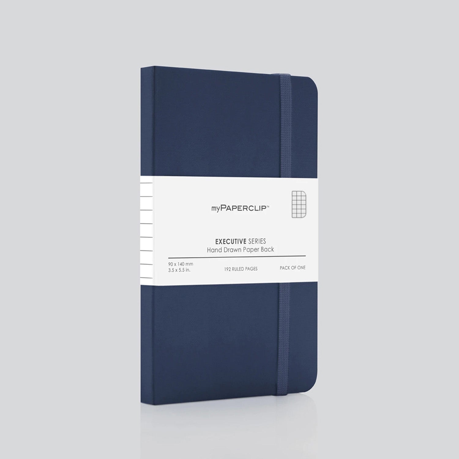 myPAPERCLIP Executive Series Soft Cover Notebook - Blue - Small - Squared