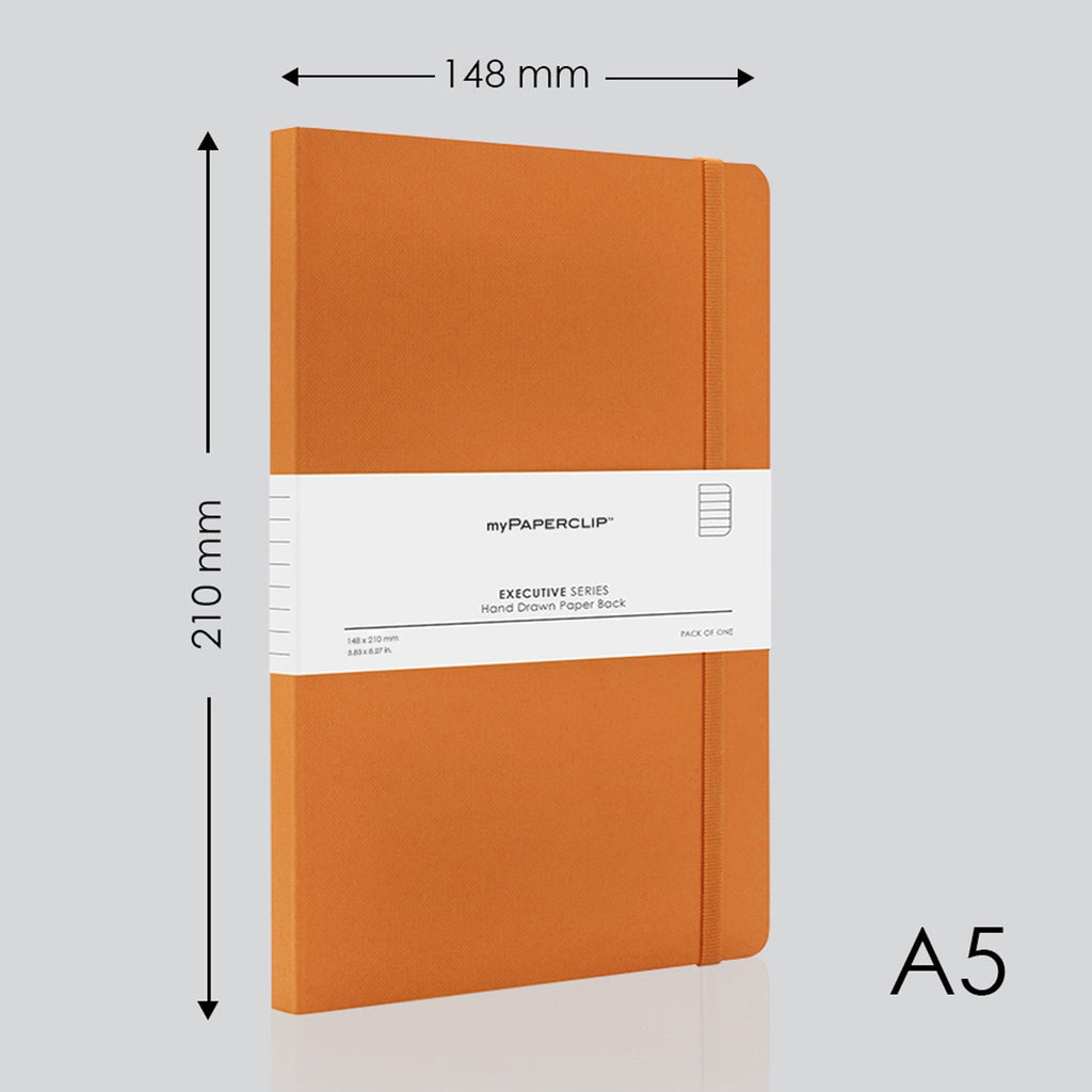myPAPERCLIP Executive Series Soft Cover Notebook - Orange - A5 - Ruled