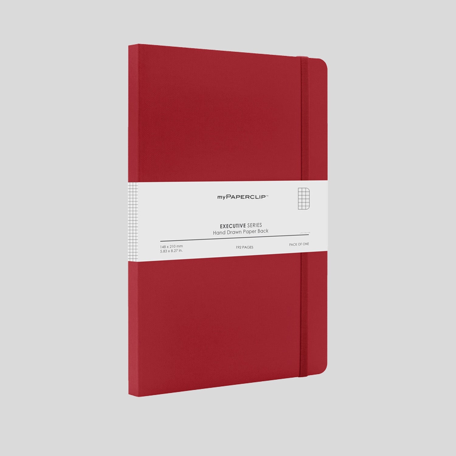 myPAPERCLIP Executive Series Soft Cover Notebook - Red - A5 - Squared
