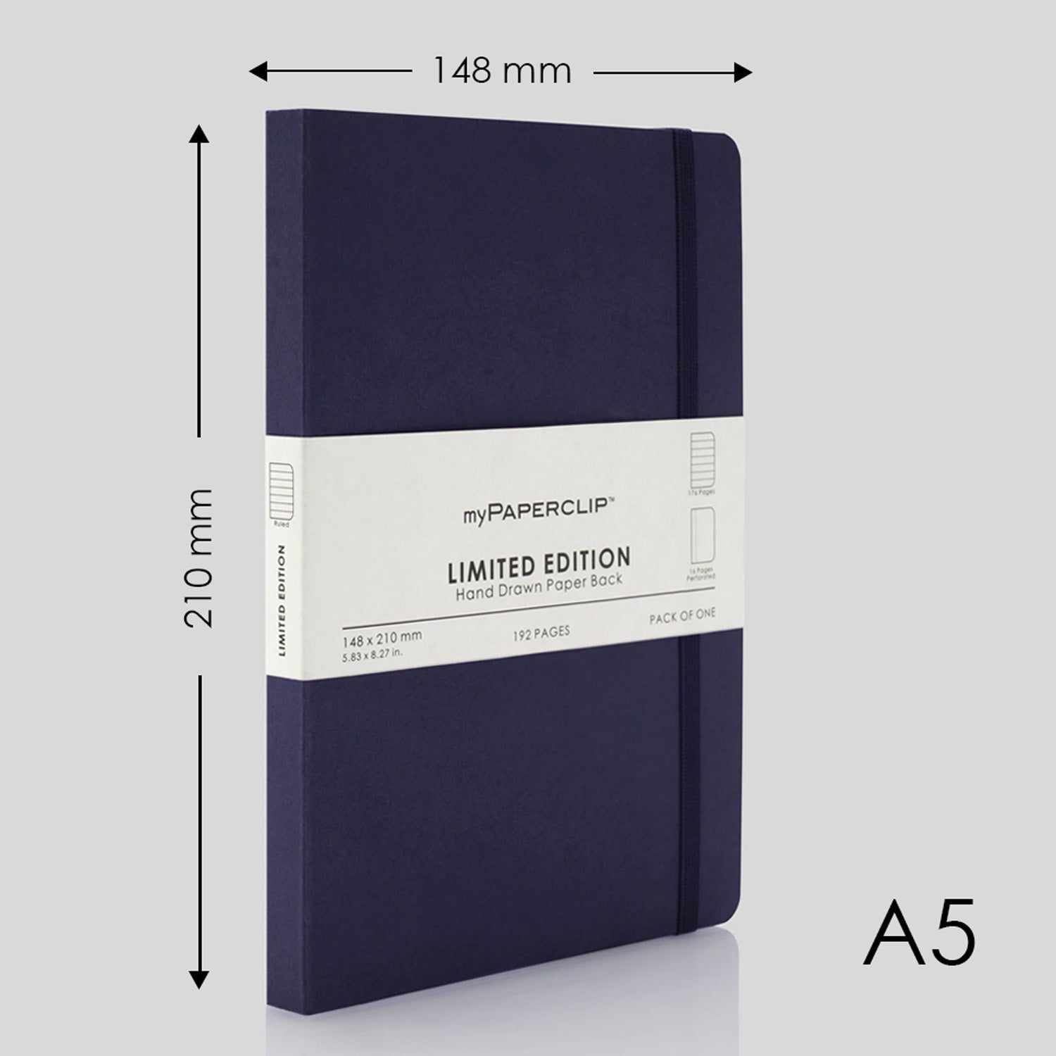 myPAPERCLIP Limited Edition Soft Cover Notebook - Aubergine - A5 - Ruled