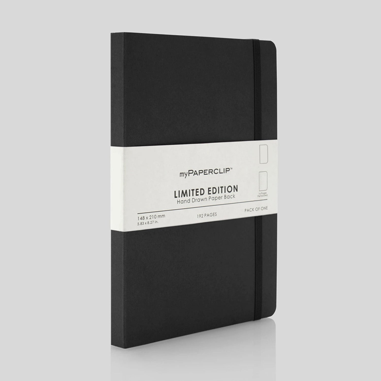 myPAPERCLIP Limited Edition Soft Cover Notebook - Black - A5 - Plain