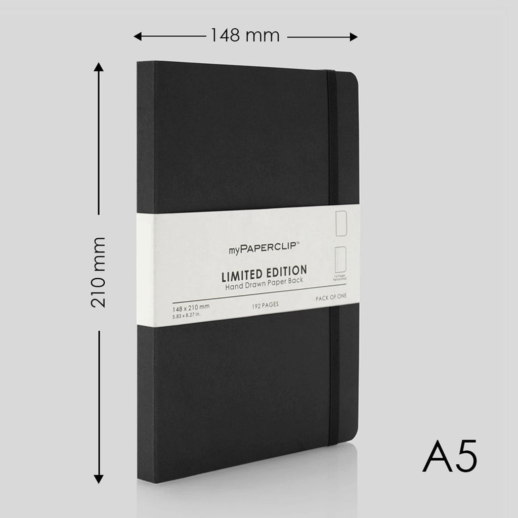 myPAPERCLIP Limited Edition Soft Cover Notebook - Black - A5 - Plain