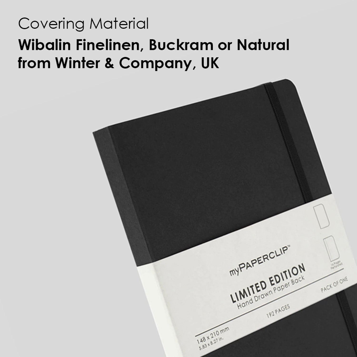 myPAPERCLIP Limited Edition Soft Cover Notebook - Black - A5 - Plain