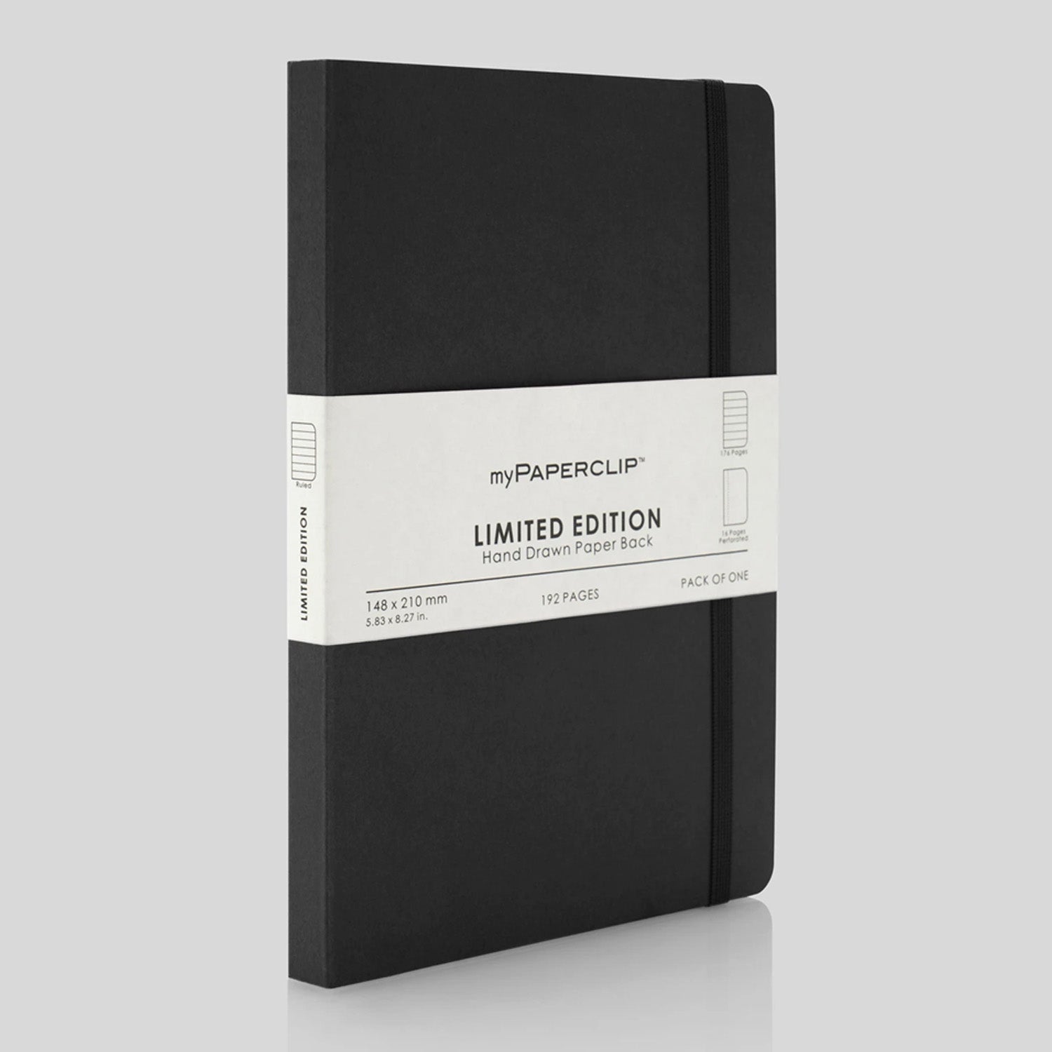 myPAPERCLIP Limited Edition Soft Cover Notebook - Black - A5 - Ruled