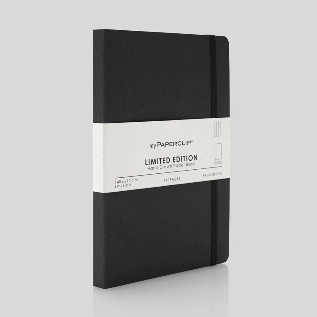 myPAPERCLIP Limited Edition Soft Cover Notebook - Black - A5 - Squared