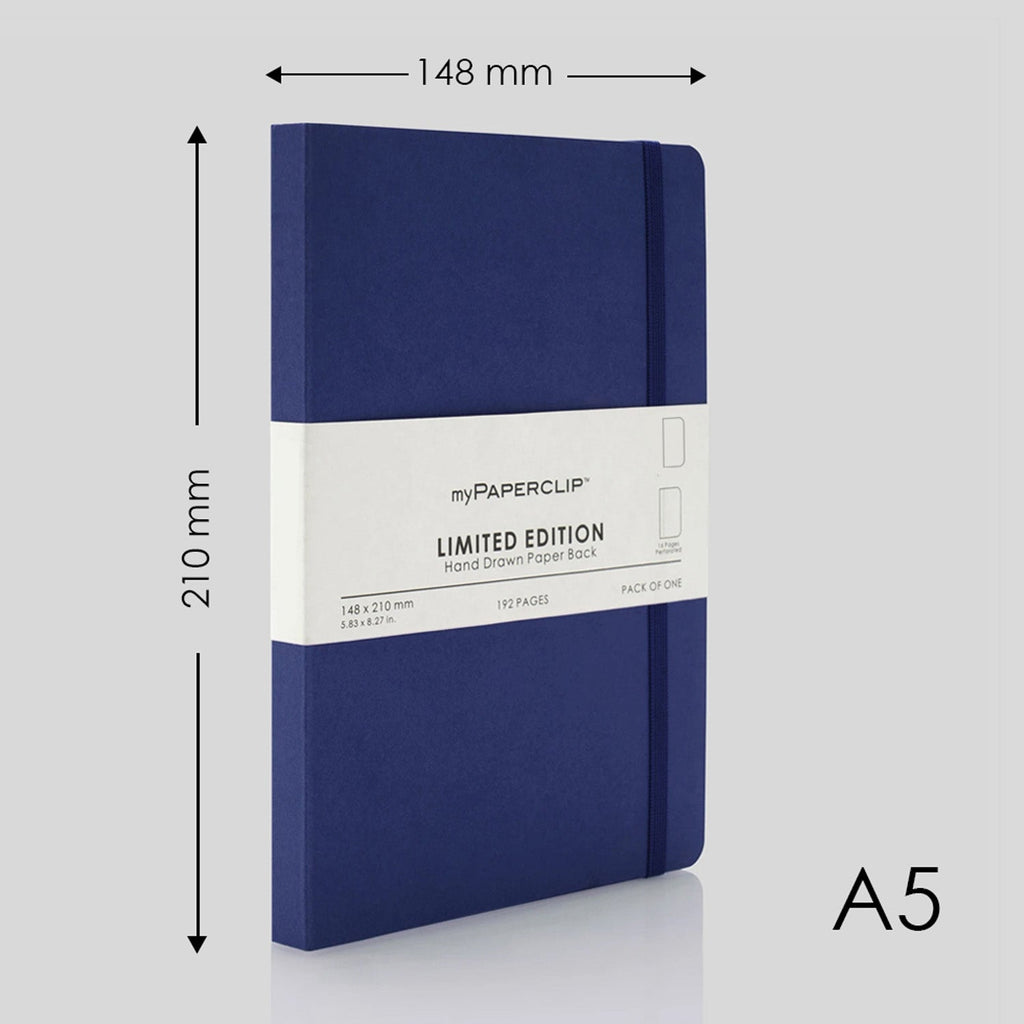 myPAPERCLIP Limited Edition Soft Cover Notebook - Blueberry - A5 - Plain