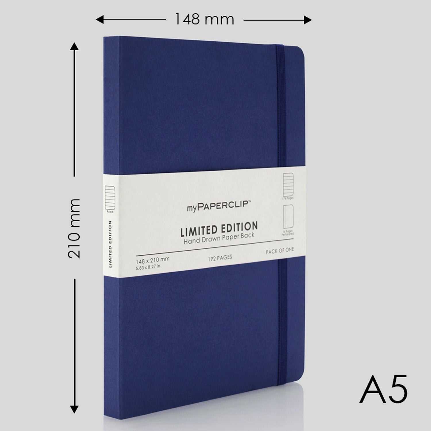 myPAPERCLIP Limited Edition Soft Cover Notebook - Blueberry - A5 - Ruled