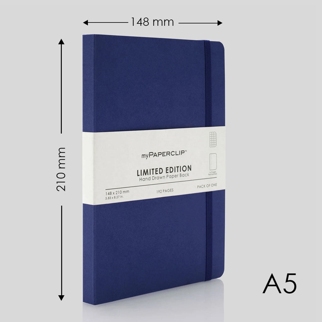myPAPERCLIP Limited Edition Soft Cover Notebook - Blueberry - A5 - Squared