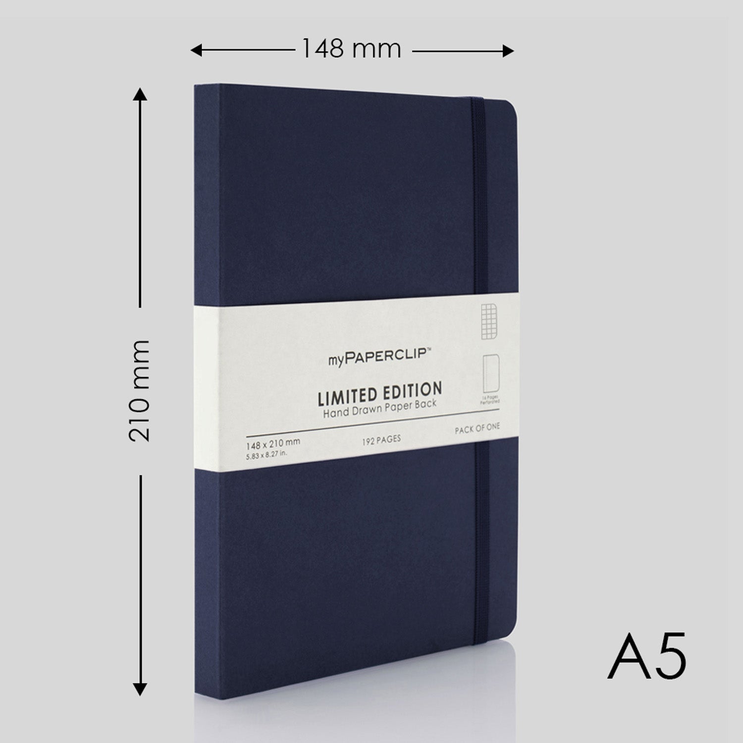 myPAPERCLIP Limited Edition Soft Cover Notebook - Imperial - A5 - Squared