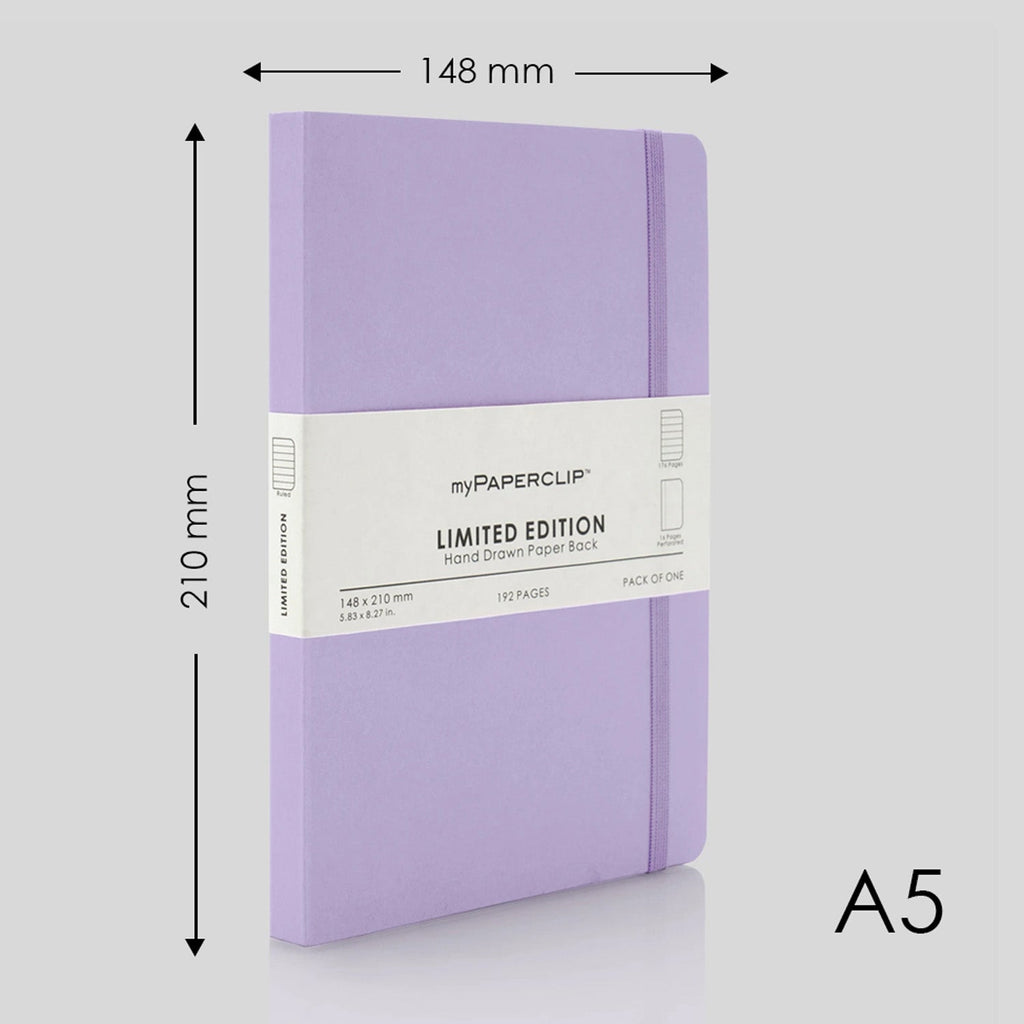 myPAPERCLIP Limited Edition Soft Cover Notebook - Lilac - A5 - Ruled