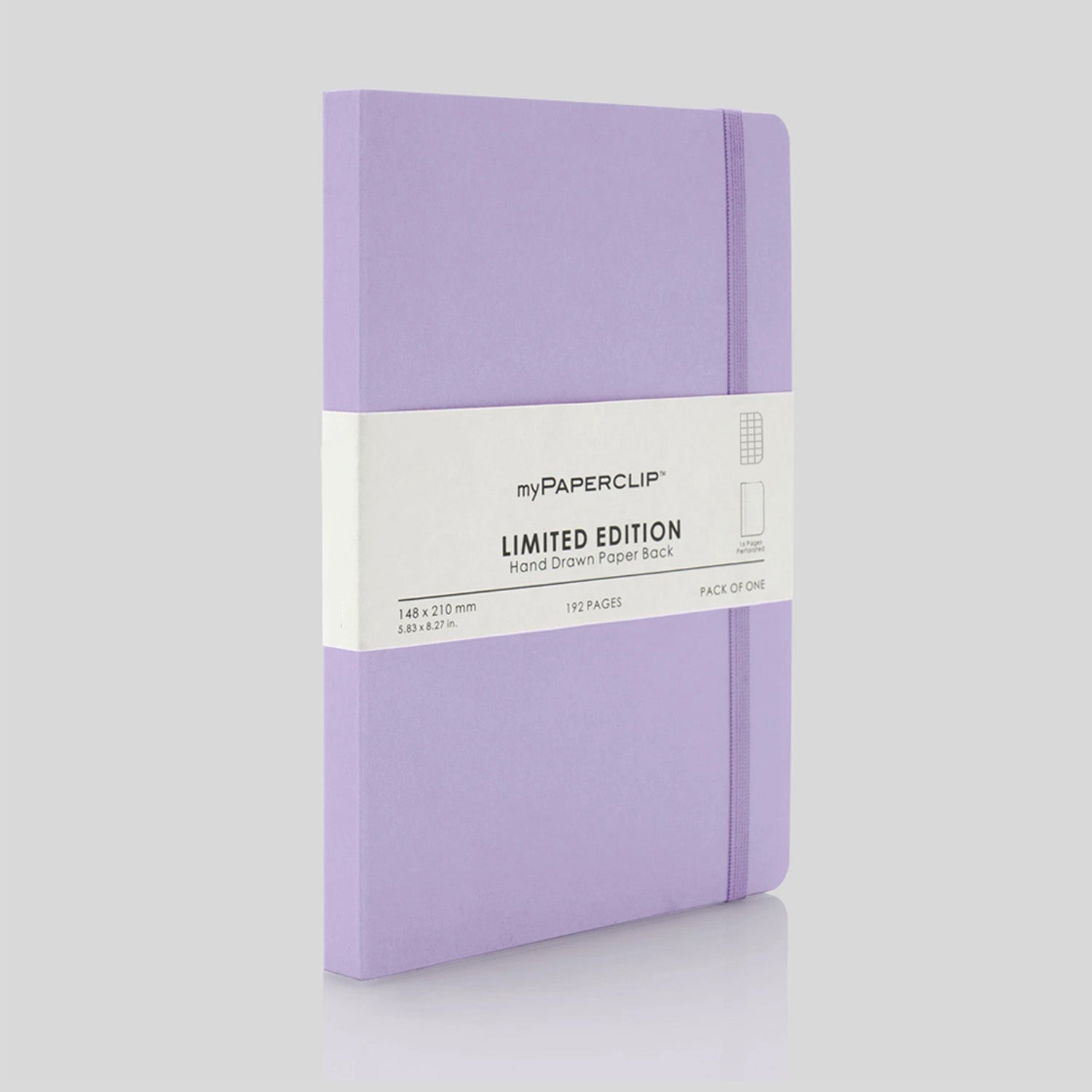 myPAPERCLIP Limited Edition Soft Cover Notebook - Lilac - A5 - Squared