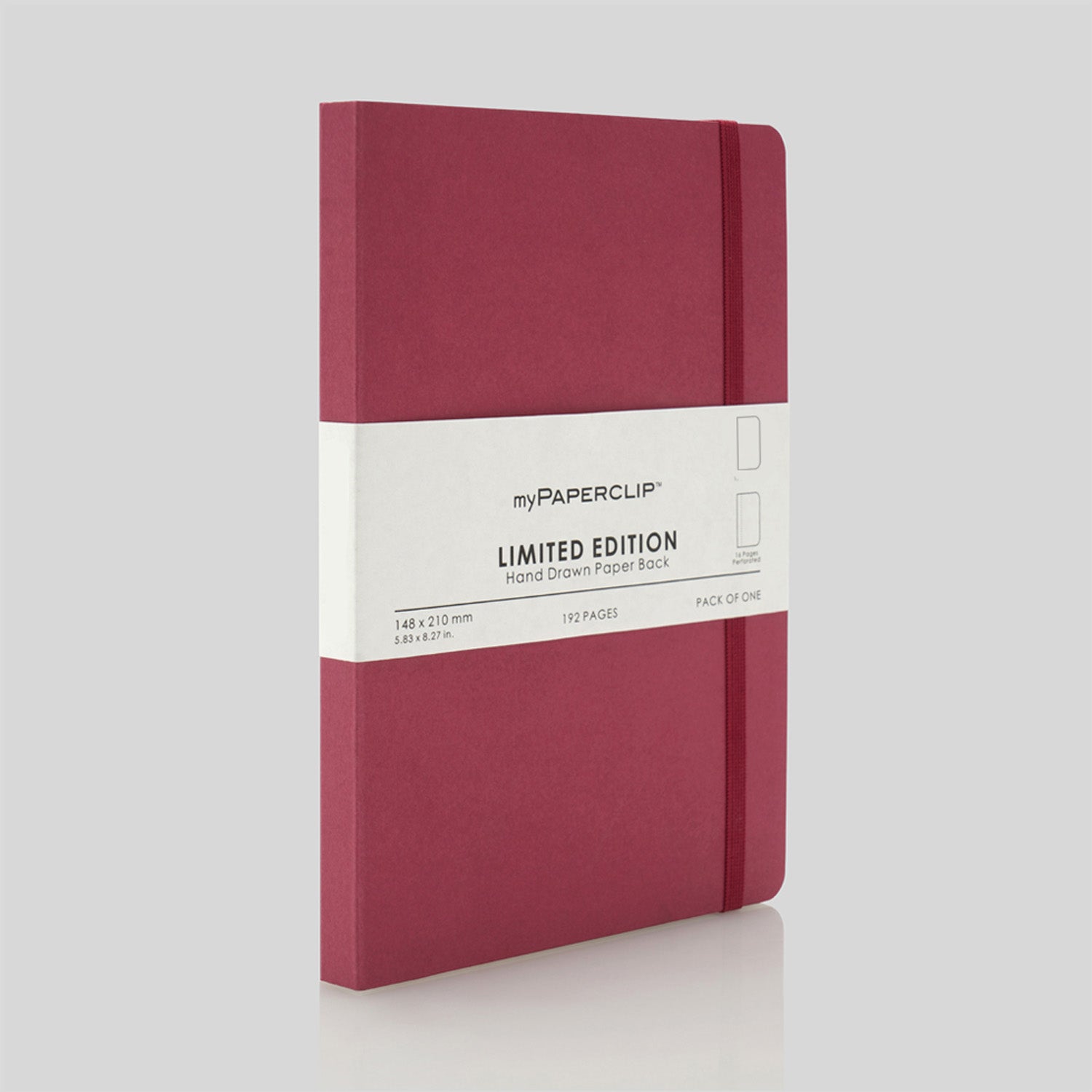 myPAPERCLIP Limited Edition Soft Cover Notebook - Raspberry - A5 - Plain
