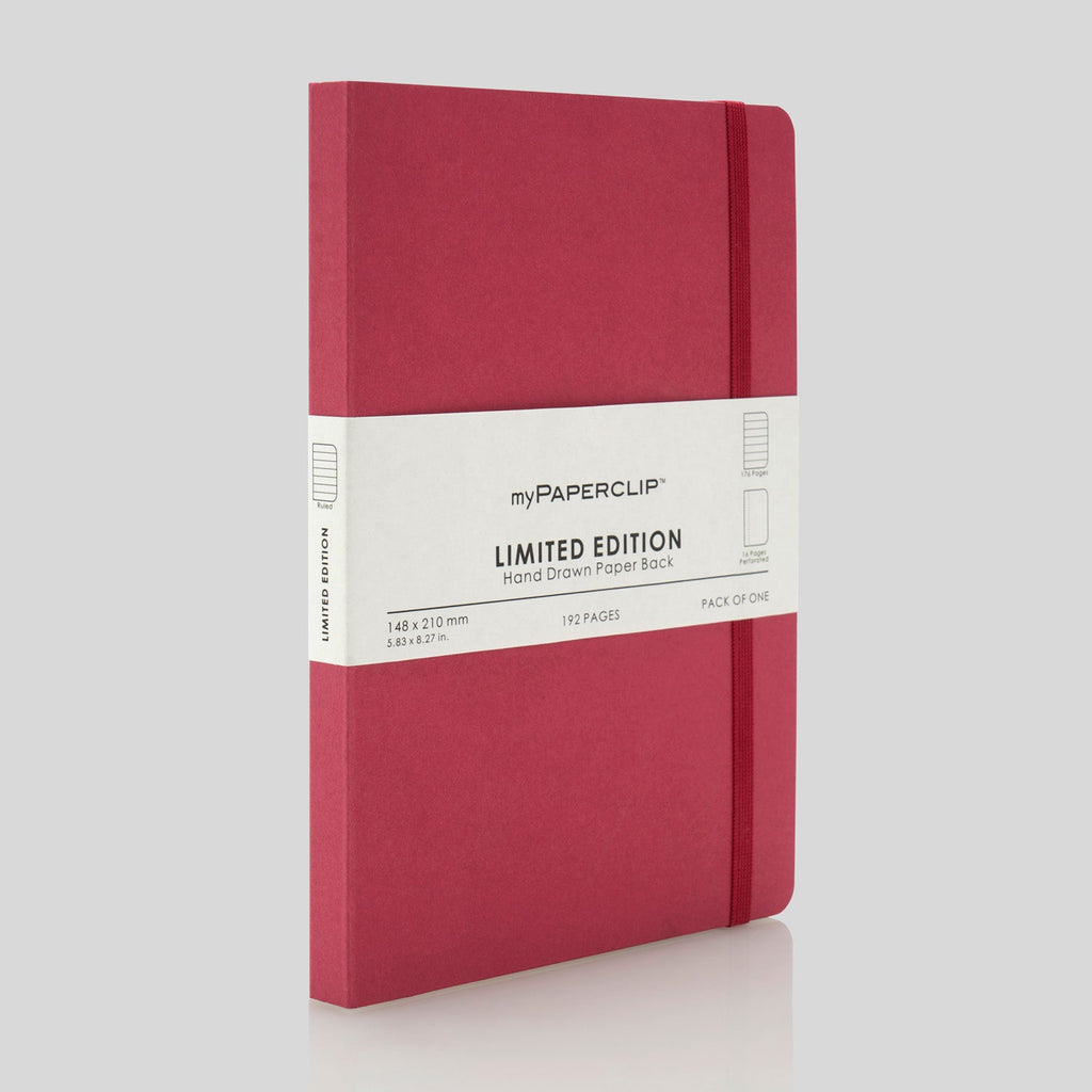 myPAPERCLIP Limited Edition Soft Cover Notebook - Raspberry - A5 - Ruled