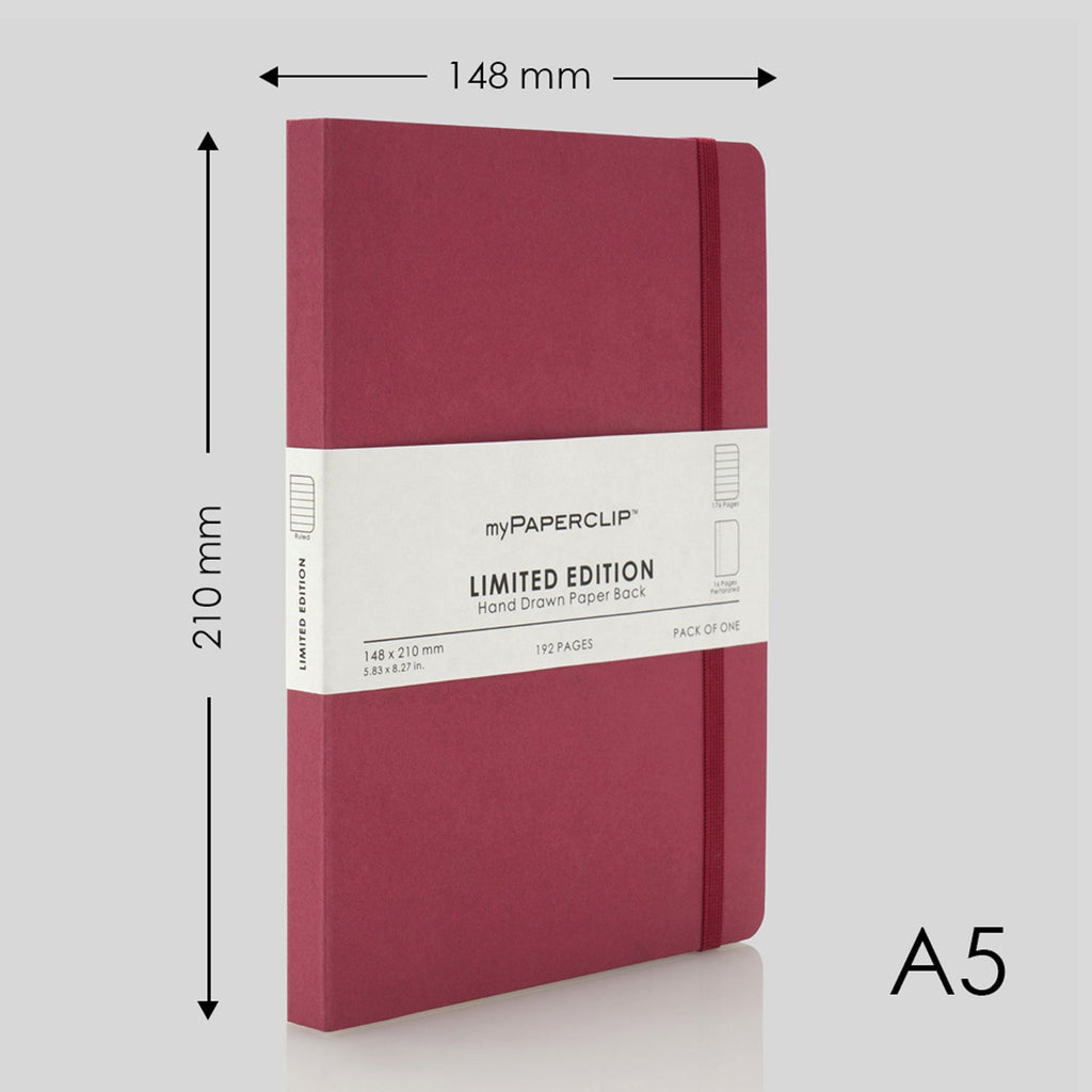 myPAPERCLIP Limited Edition Soft Cover Notebook - Raspberry - A5 - Ruled