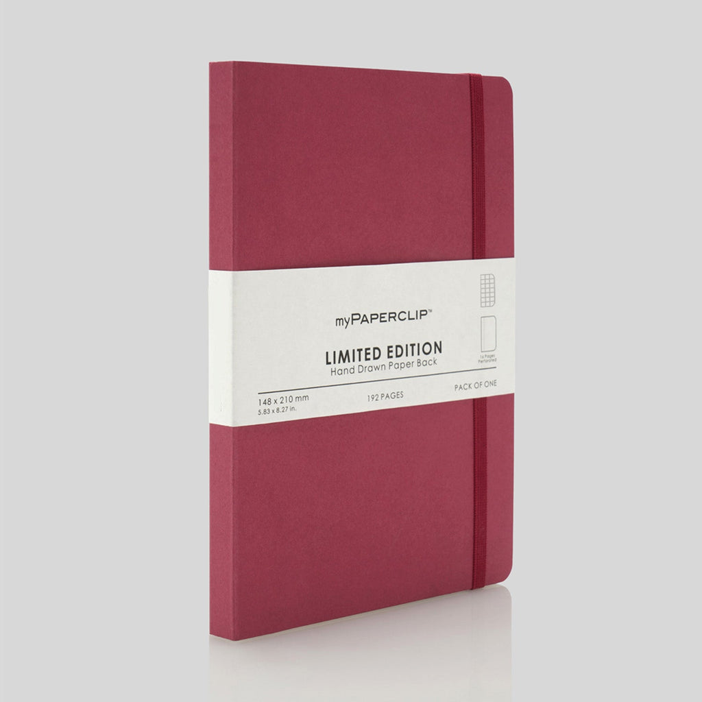 myPAPERCLIP Limited Edition Soft Cover Notebook - Raspberry - A5 - Squared