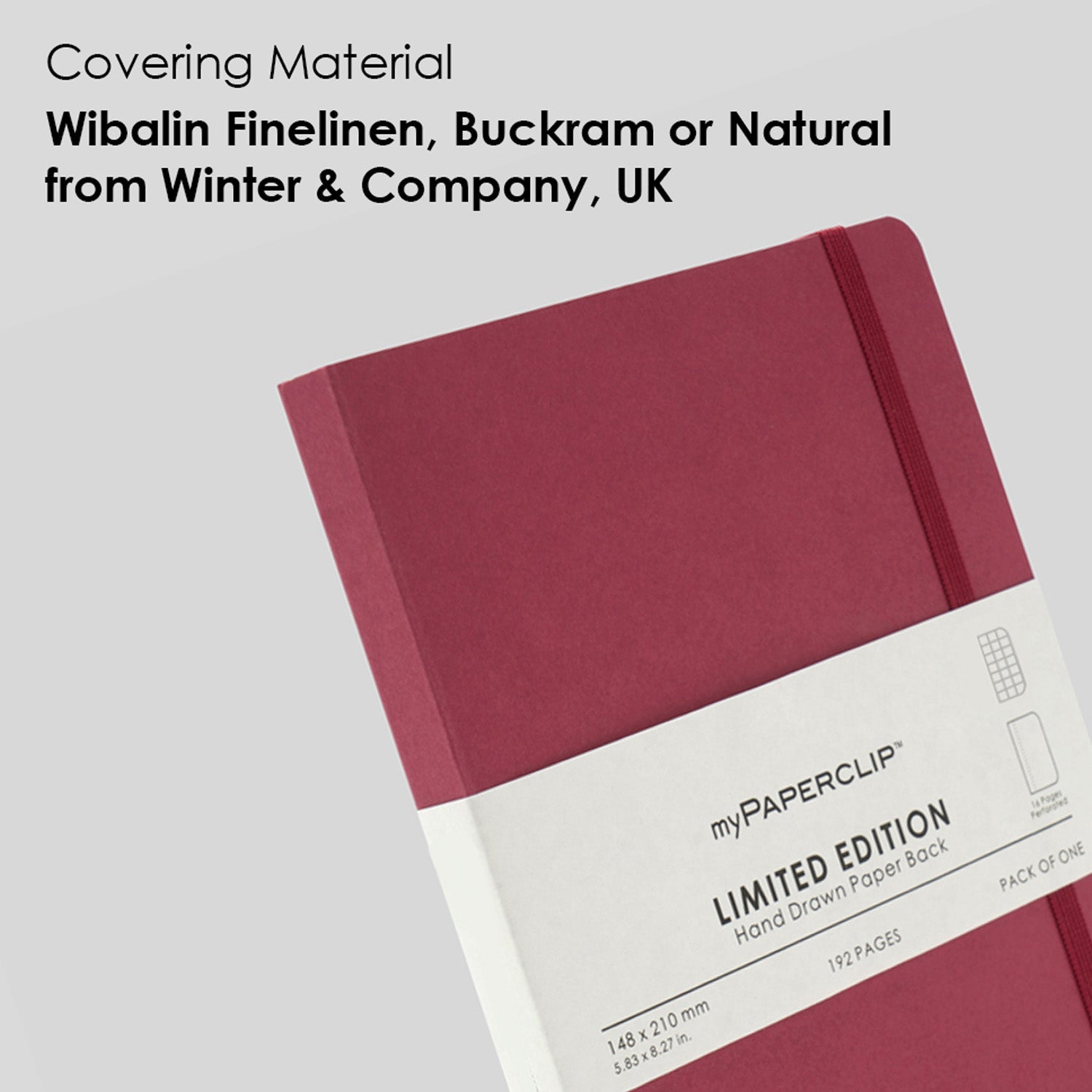 myPAPERCLIP Limited Edition Soft Cover Notebook - Raspberry - A5 - Squared