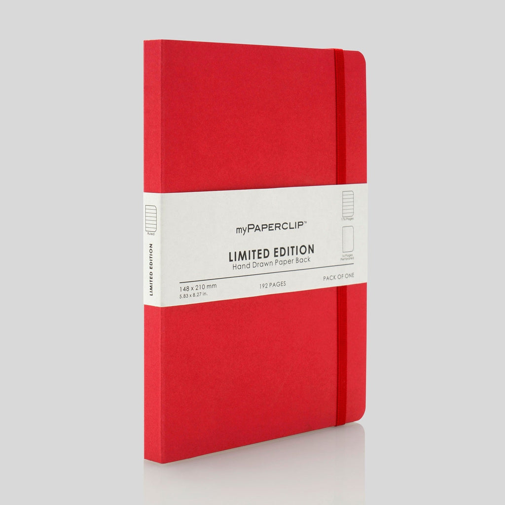 myPAPERCLIP Limited Edition Soft Cover Notebook - Ruby - A5 - Ruled