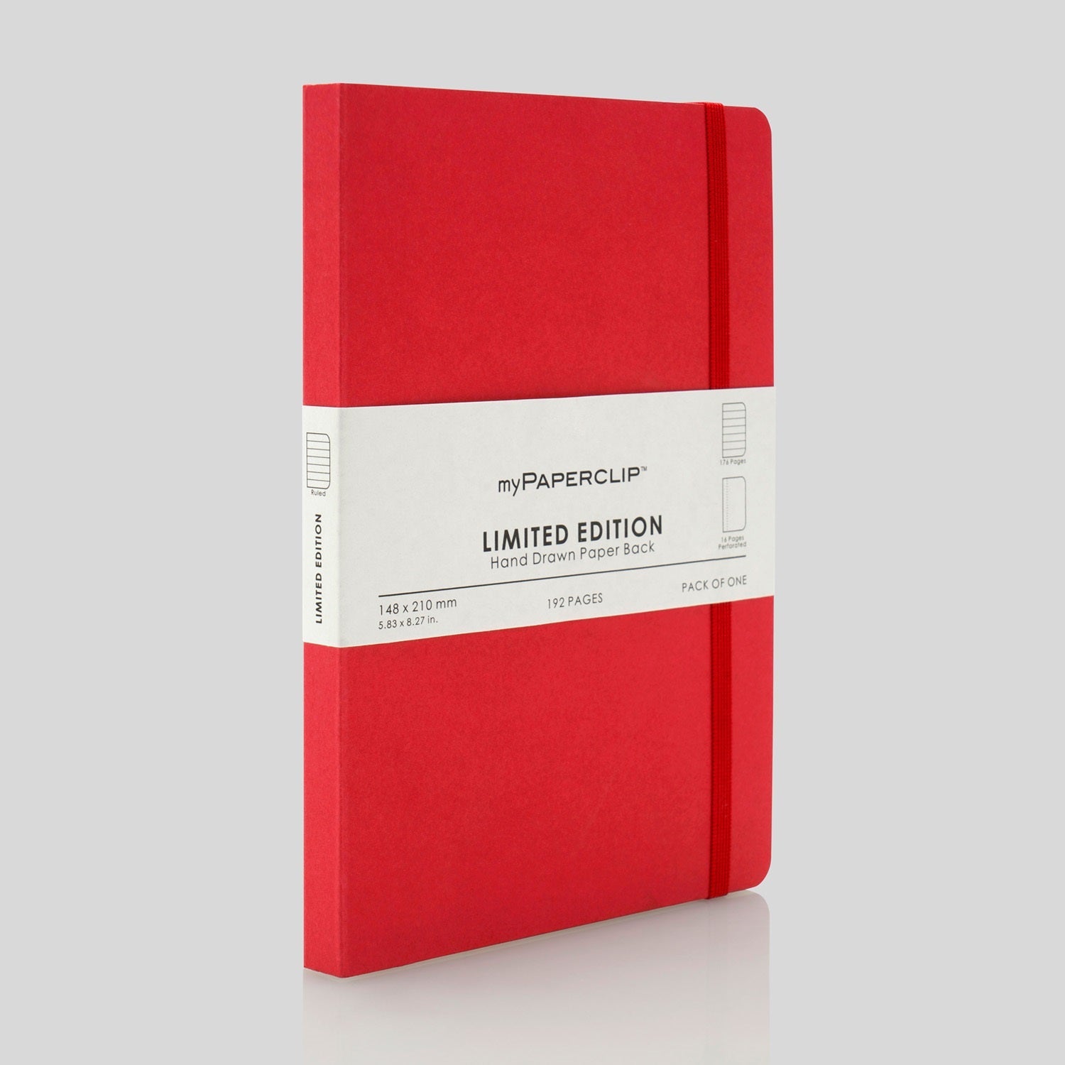 myPAPERCLIP Limited Edition Soft Cover Notebook - Ruby - A5 - Ruled