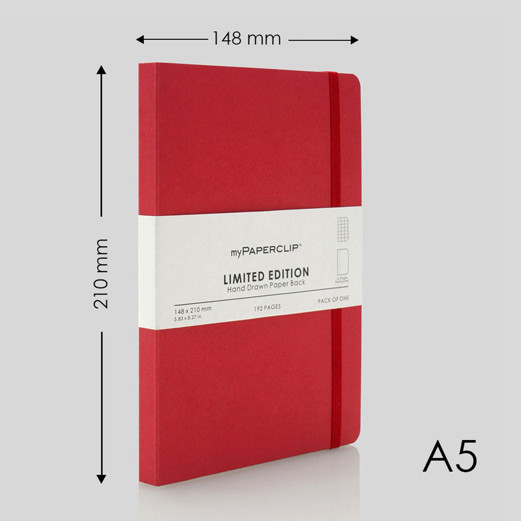 myPAPERCLIP Limited Edition Soft Cover Notebook - Ruby - A5 - Squared