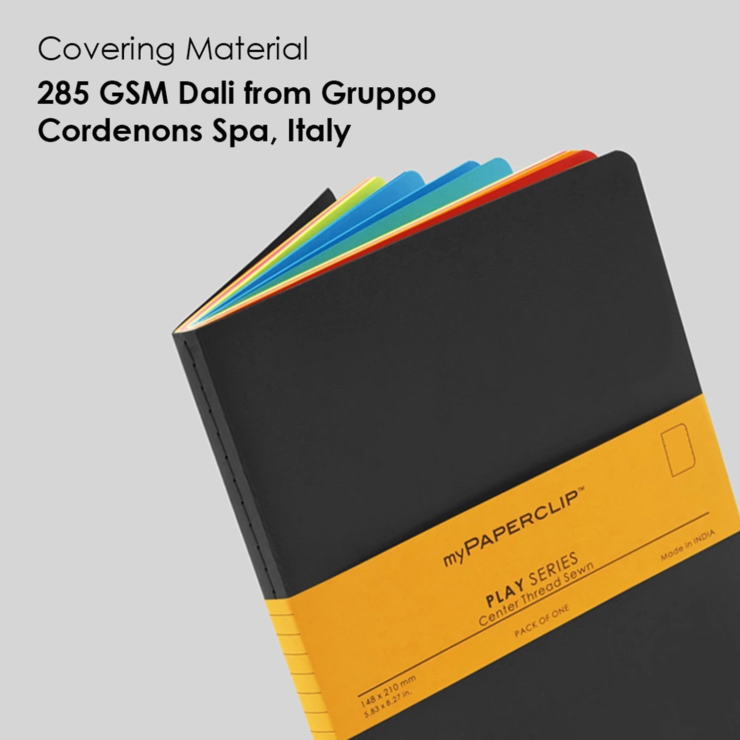 myPAPERCLIP Play Series Notebook - Black - A5 - Plain